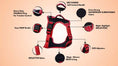 Load image into Gallery viewer, "Red and Black Magic Dog Harness – Secure, Adjustable, and Comfortable Fit , Providing Support and Ease of Movement