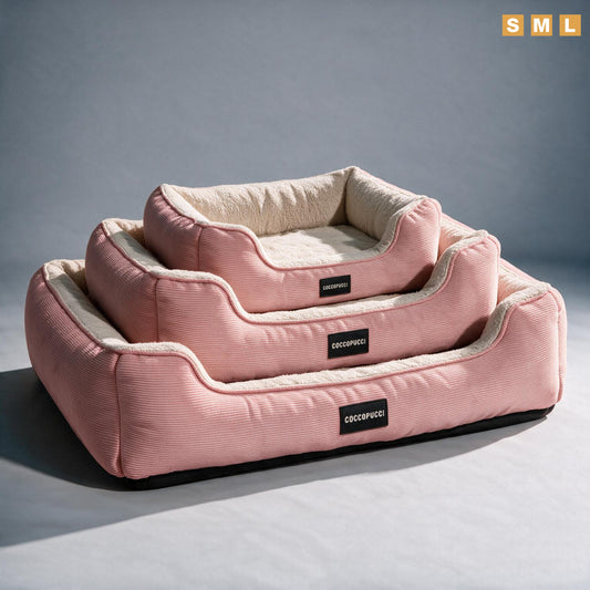 Coccopucci Blush Pink Corduroy Orthopedic Dog Bed
