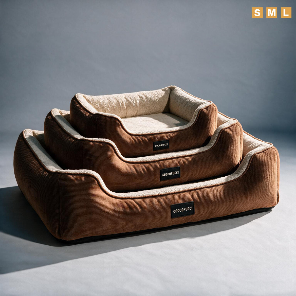 Coccopucci Cinnamon Coudroy Doppio Dog Bed