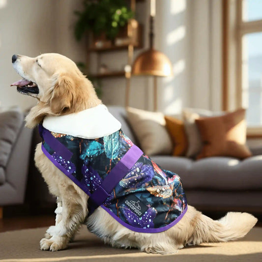 Coccopucci Purple Leaf Print Dog Jacket - COCCOPUCCI