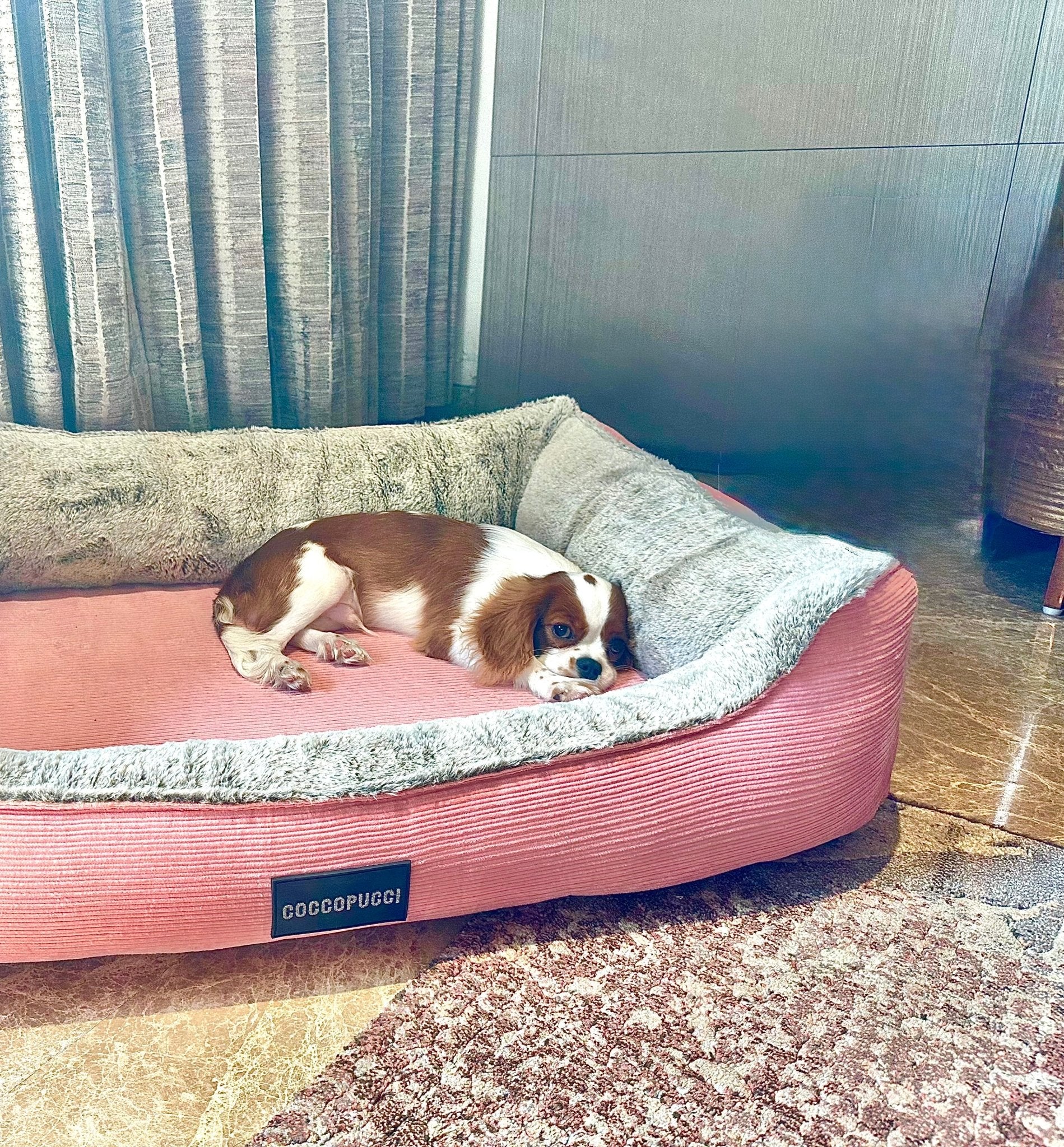 Coccopucci Blush Pink Corduroy Orthopedic Dog Bed