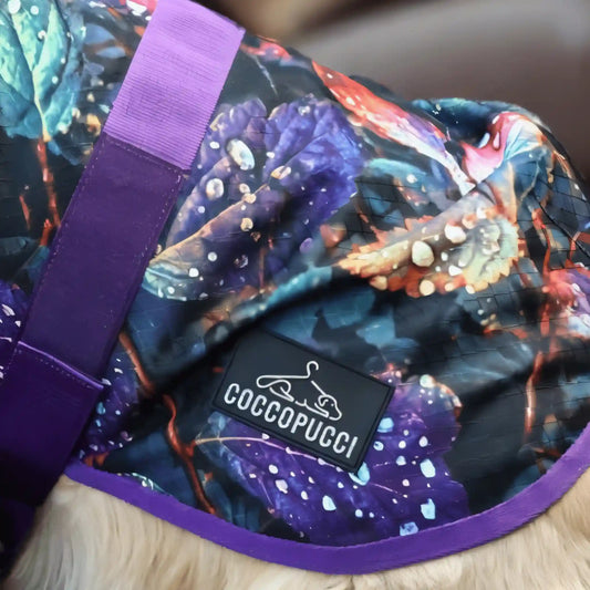 Coccopucci Purple Leaf Print Dog Jacket - COCCOPUCCI