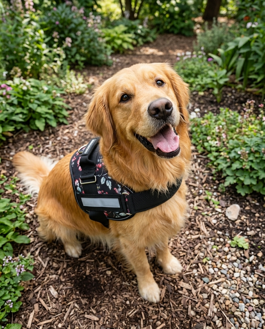 Coccopucci Comfsecure Dog Harness (Midnight Blooms)