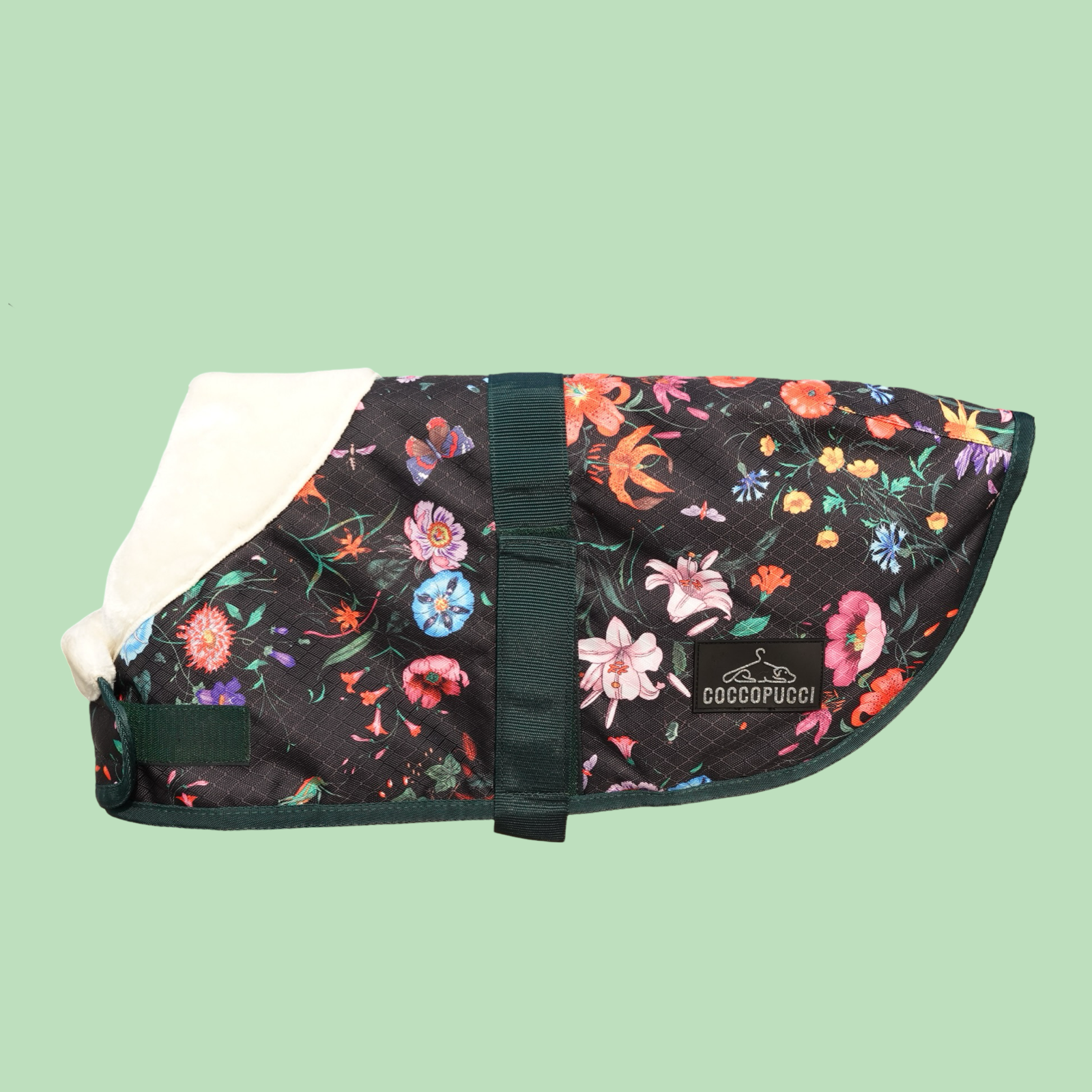 Coccopucci Flora Green Print Dog Jacket