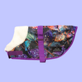 Load image into Gallery viewer, Coccopucci Purple Leaf Print Dog Jacket
