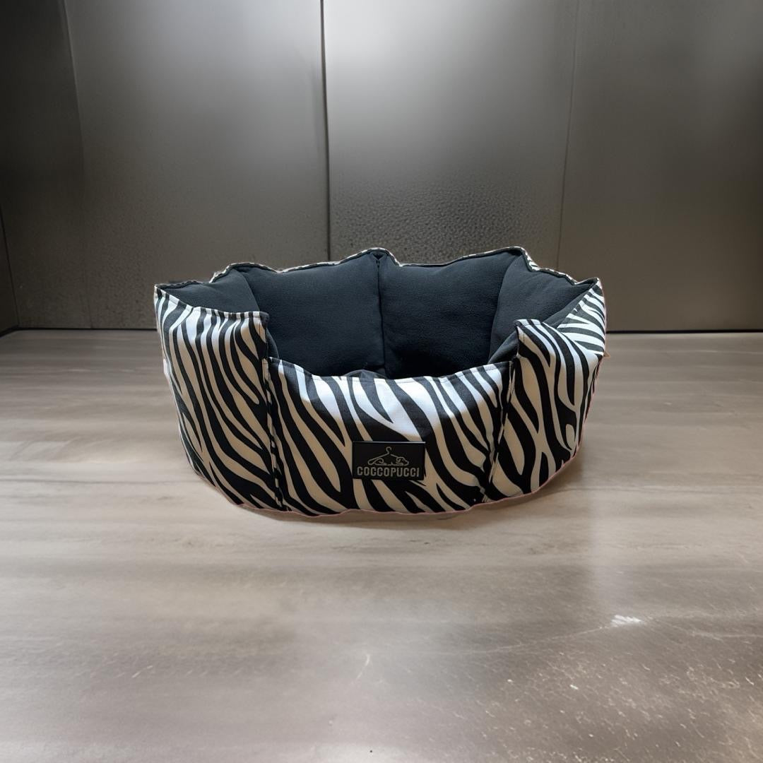 Coccopucci Monochrome Print Crown Dog Bed