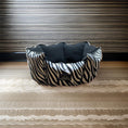 Load image into Gallery viewer, Coccopucci Monochrome Print Crown Dog Bed
