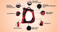 Load image into Gallery viewer, "Red and Black Magic Dog Harness – Secure, Adjustable, and Comfortable Fit , Providing Support and Ease of Movement
