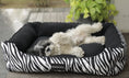 Load and play video in Gallery viewer, Coccopucci Monochrome Print Lounger Dog Bed
